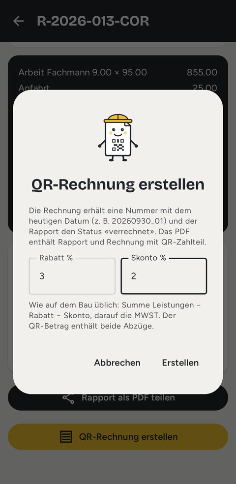 QR-Rechnung erstellen mit Rabatt und Skonto